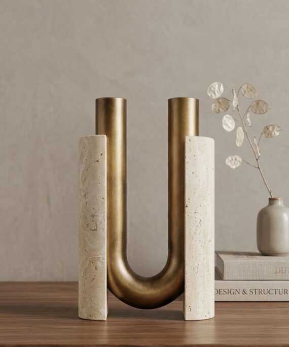 MARMO Luxury Vase – Marble & Metal Fusion