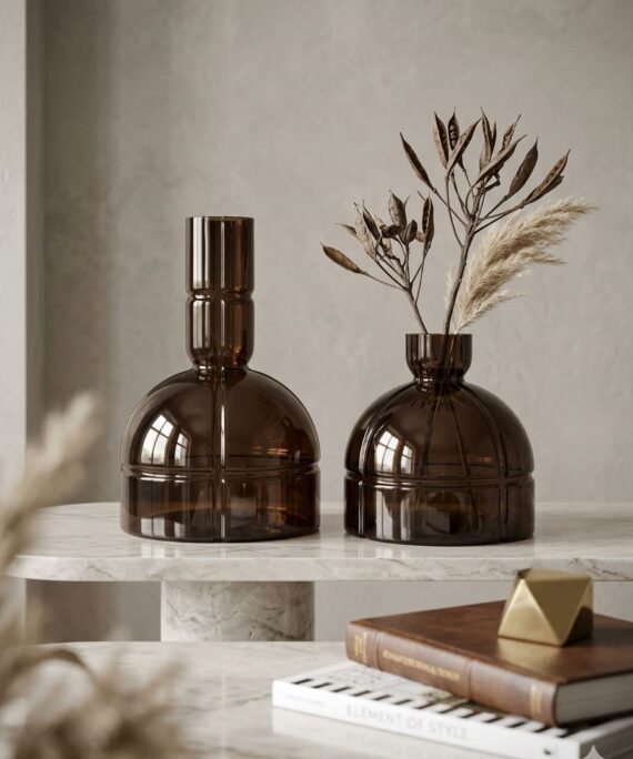 AMBER Glass Vase Set