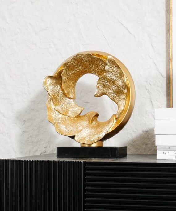 Geometric Panther on Marble | Resin Sculpture