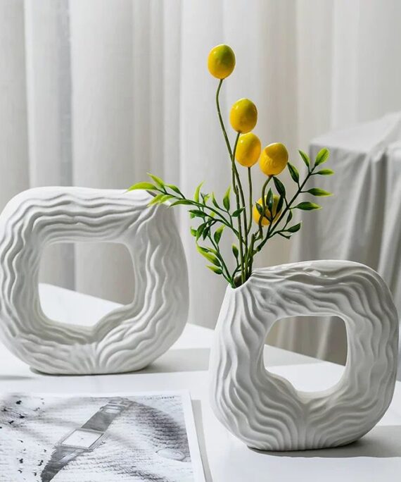 Architectural Slotted Porcelain Duo