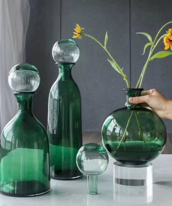 Sphere-Topped Glass Trio Set