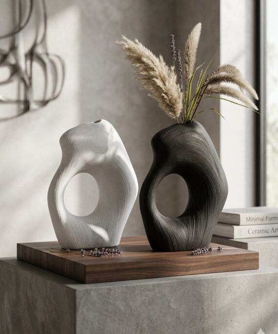 The Ripple Swirl | Fluted Porcelain Vase