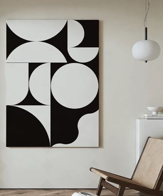 Abstract Noir & Blanc 3D Canvas