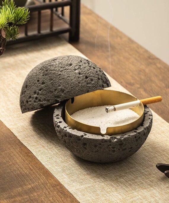 Artisan Stone Orb Ashtray / Keepsake Box