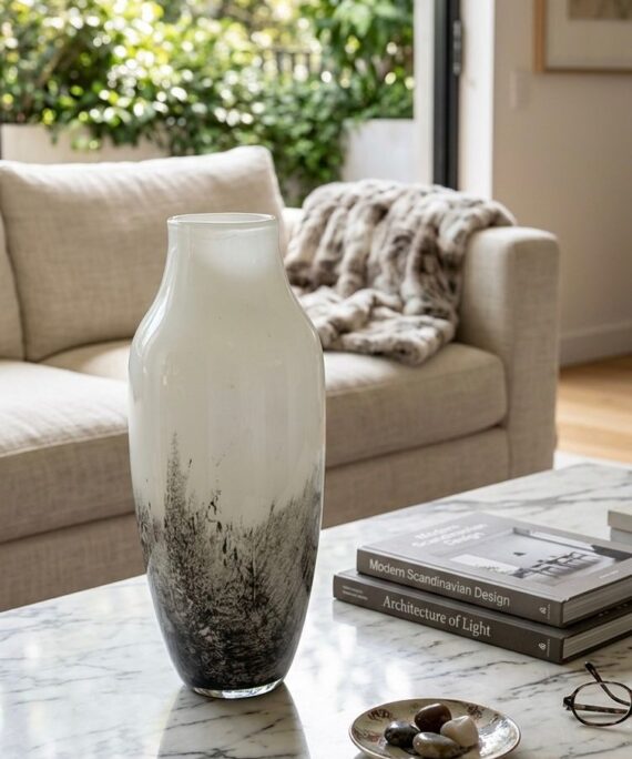 LUCENT Ribbed Glass Vase