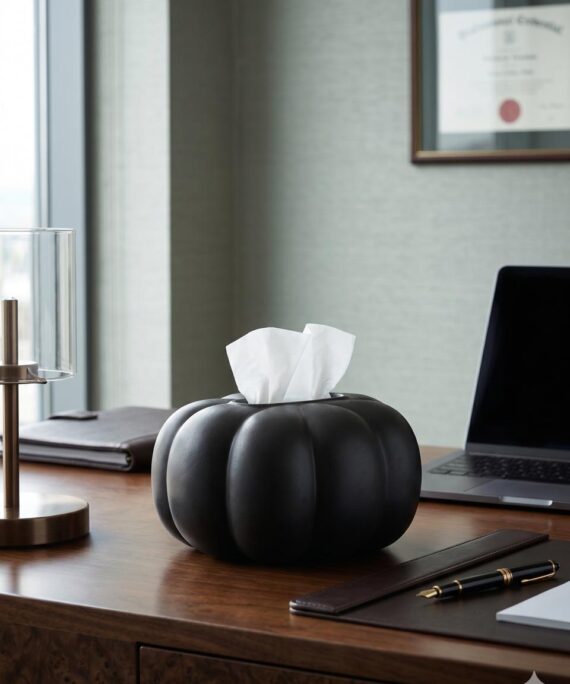 The Noir Pebble Tissue Box