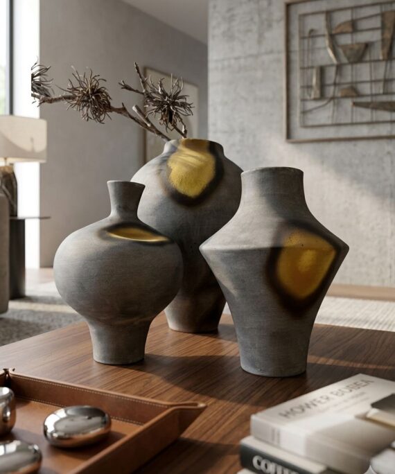 The Nexus Abstract Vase Trio
