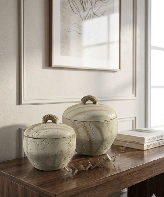 The Terra Jute Lidded Jars (Set of 2)