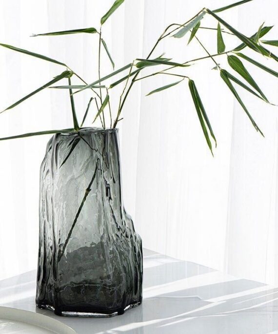 The "Obsidian" Smoky Glass Vase
