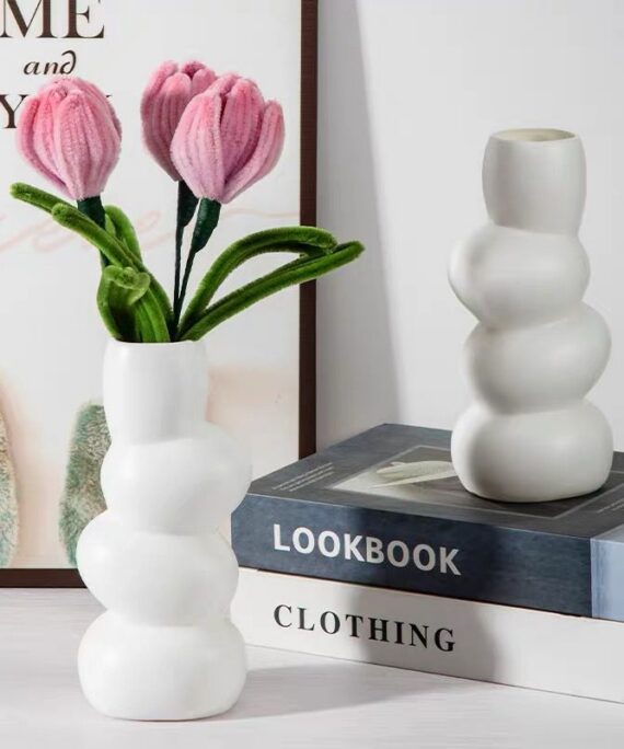 The "Oskar" Ceramic Donut Vase Set (Set of 2)