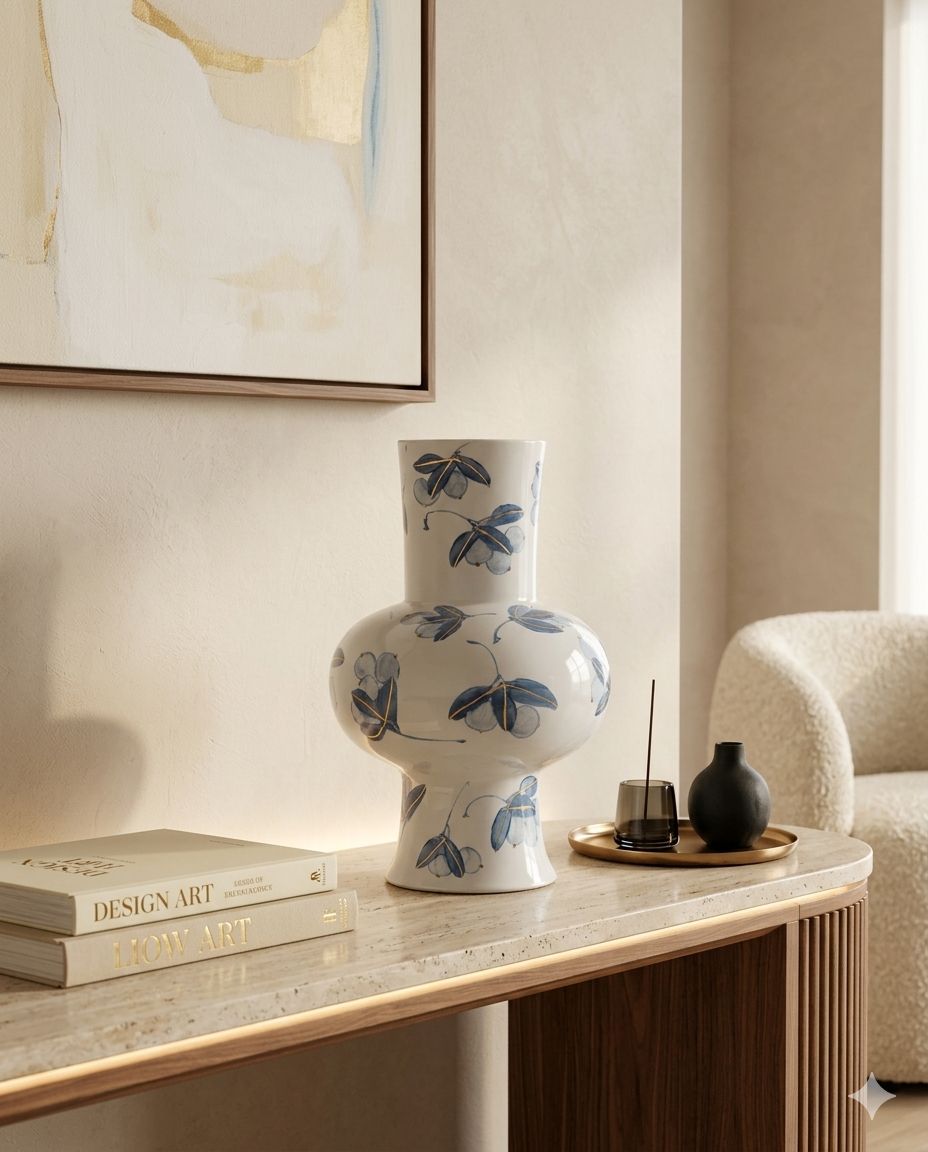 The "Cobalt Bloom" Porcelain Vase