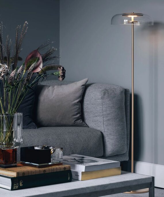 The "Celine" Clear Glass Dome Floor Lamp