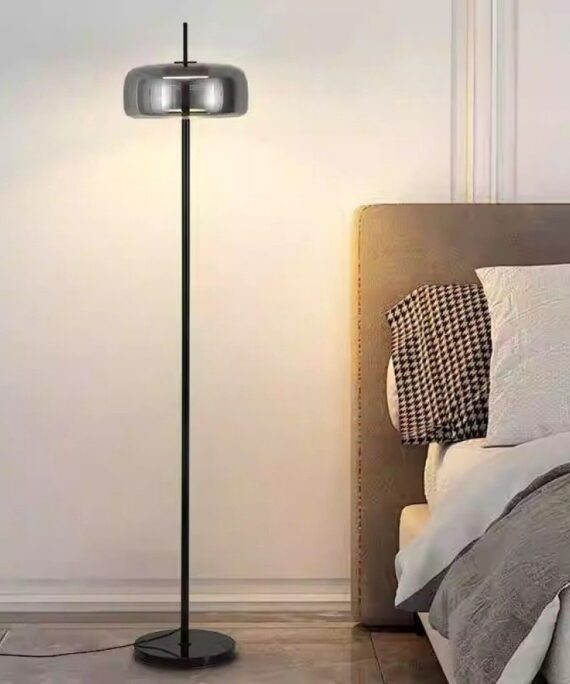 The "Aurora" Smoked Glass Floor Lamp