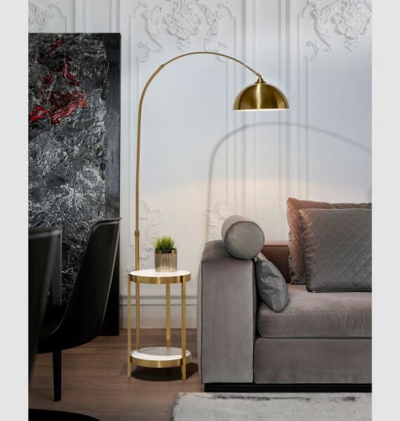 The "Arcadia" 2-in-1 Arc Floor Lamp & Table