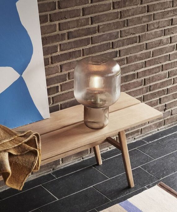 "Nordic Mist" Fluted Table Lamp