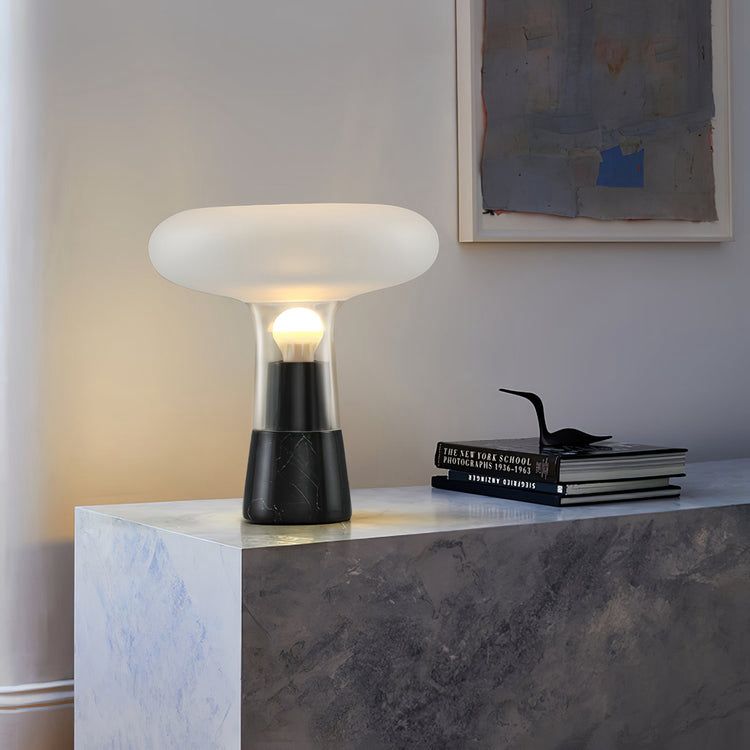 The "Marquis" Nero Marble & Glass Table Lamp