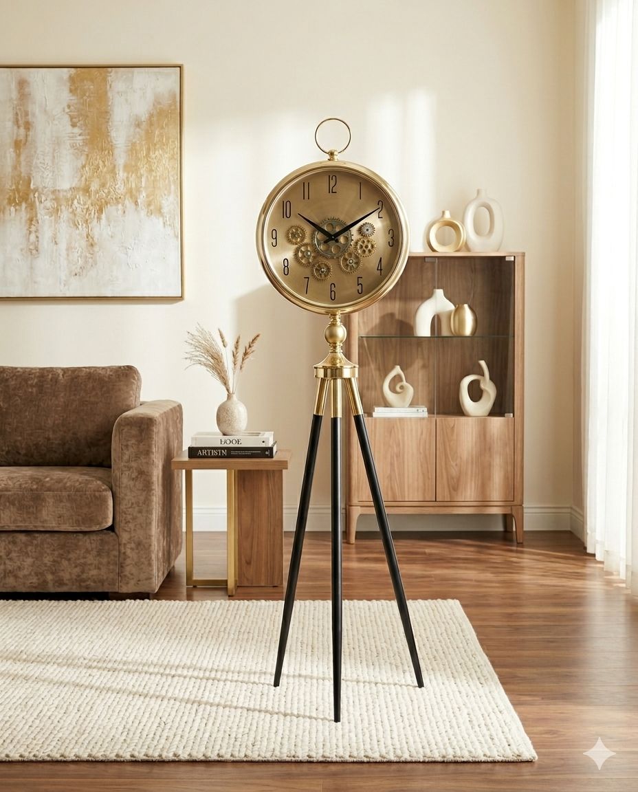 The "Chronos" Moving Gear Tripod Floor Clock - Image 2