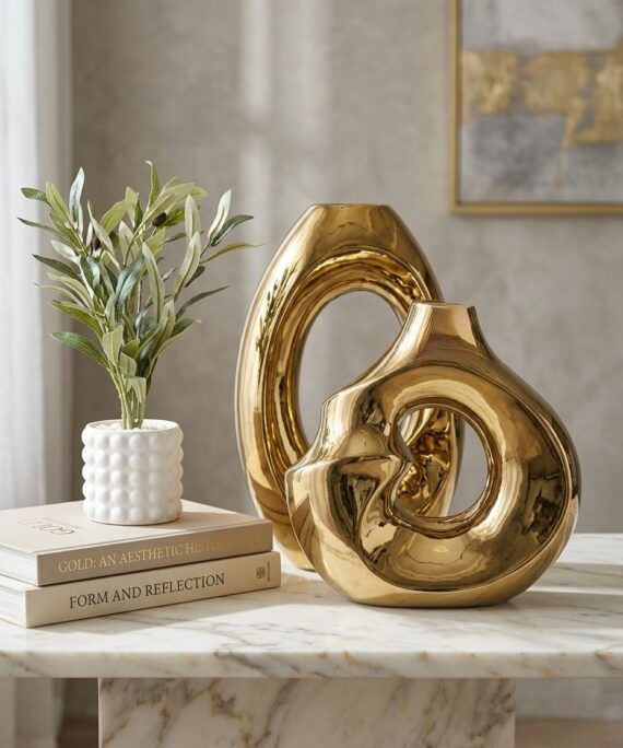 The "Abstract Contour" Ceramic Vase Set (Set of 2)