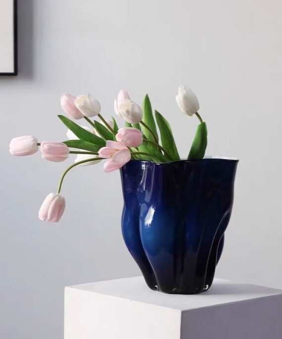 The Ocean Wave Heavyweight Art Glass Vase
