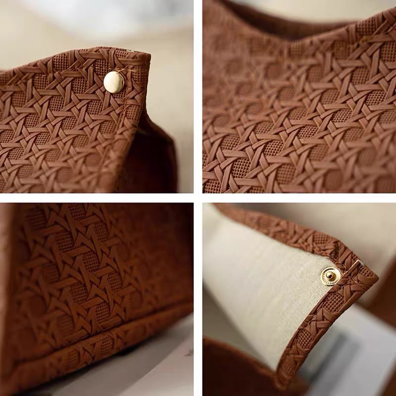 Premium Woven Leather Tissue Cover - Image 5