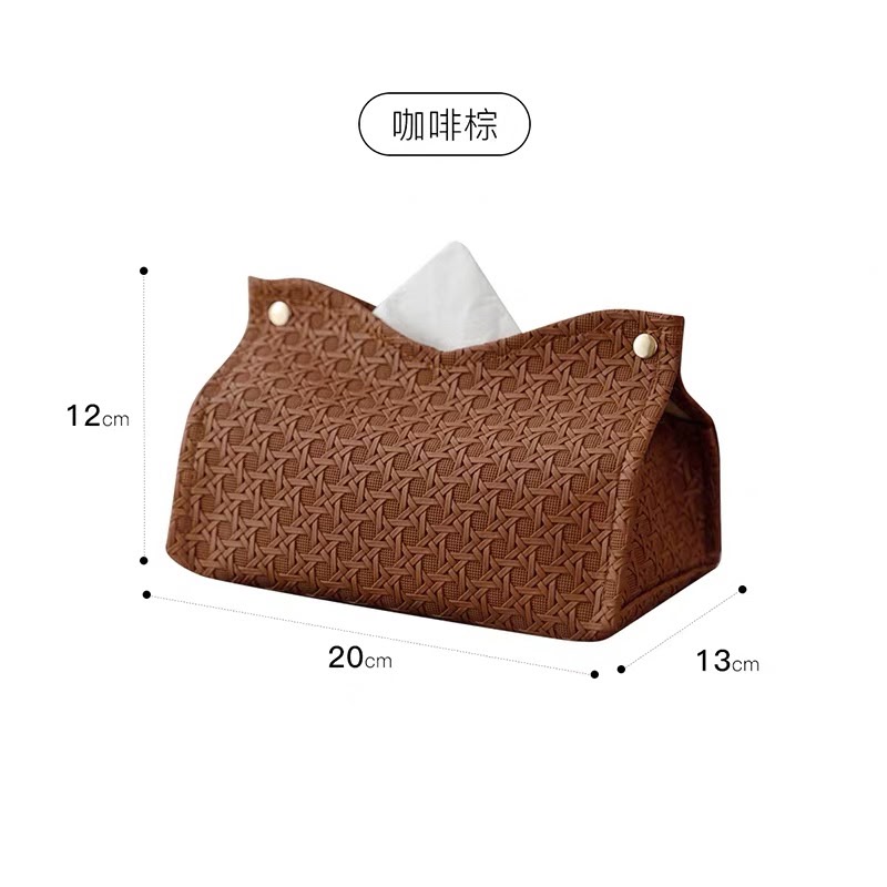 Premium Woven Leather Tissue Cover - Image 6