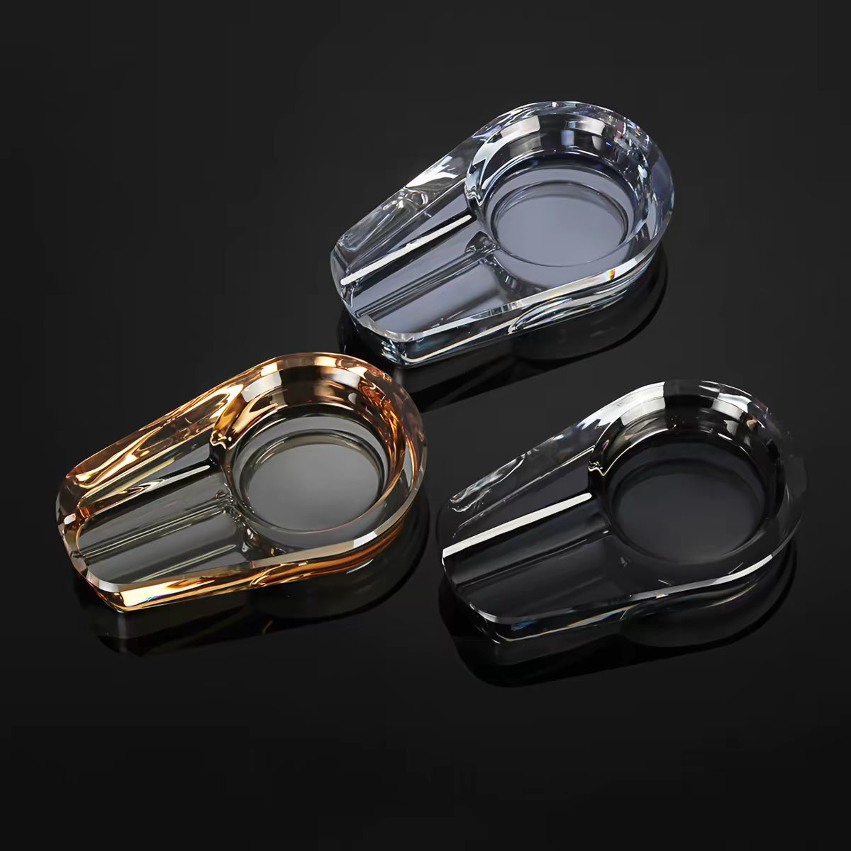 Modern Crystal Glass Cigar Ashtray - Image 5