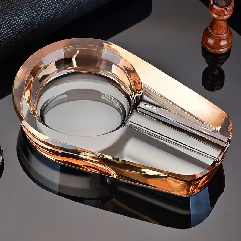 Modern Crystal Glass Cigar Ashtray - Image 4