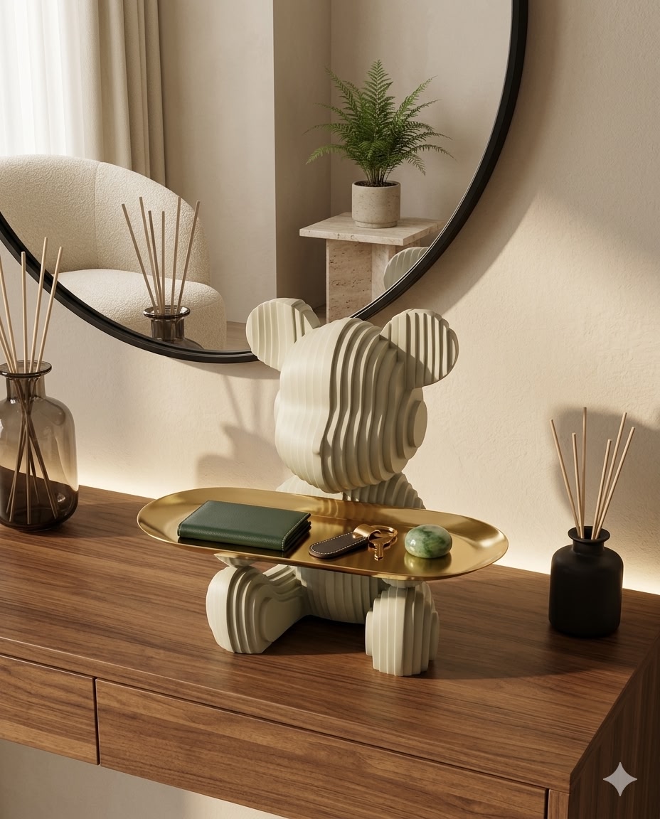 Architectural Resin Bear Catchall Tray - Image 2
