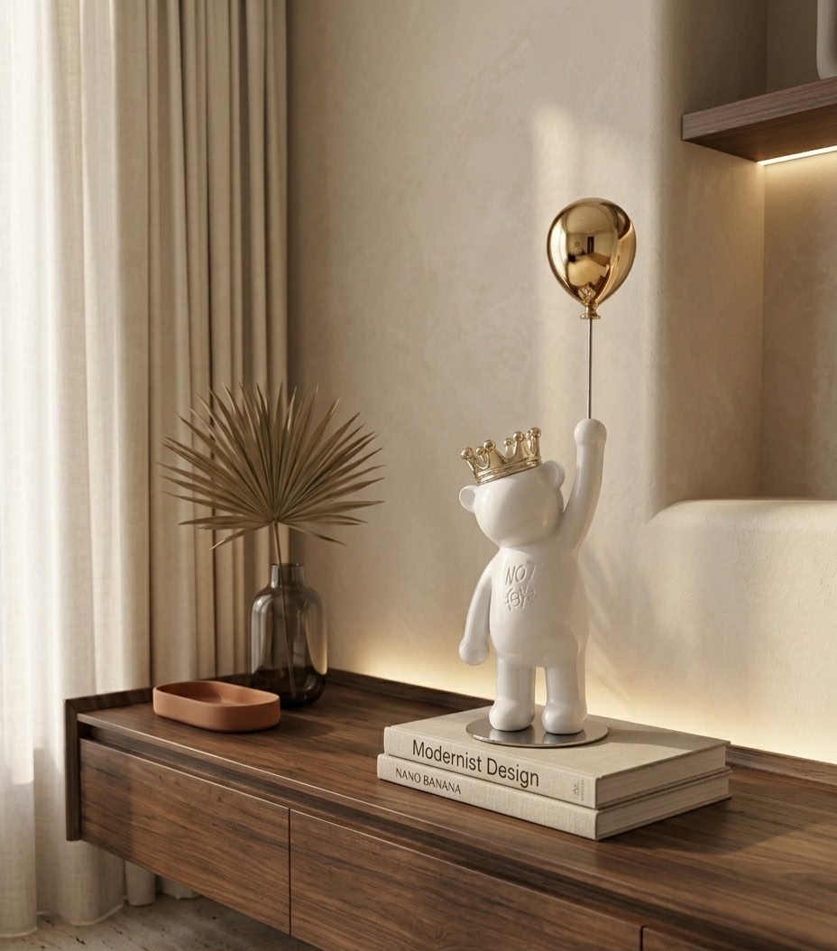 Not Toys" Crowned Bear with Balloon Sculpture - Image 2