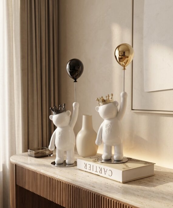 Not Toys" Crowned Bear with Balloon Sculpture