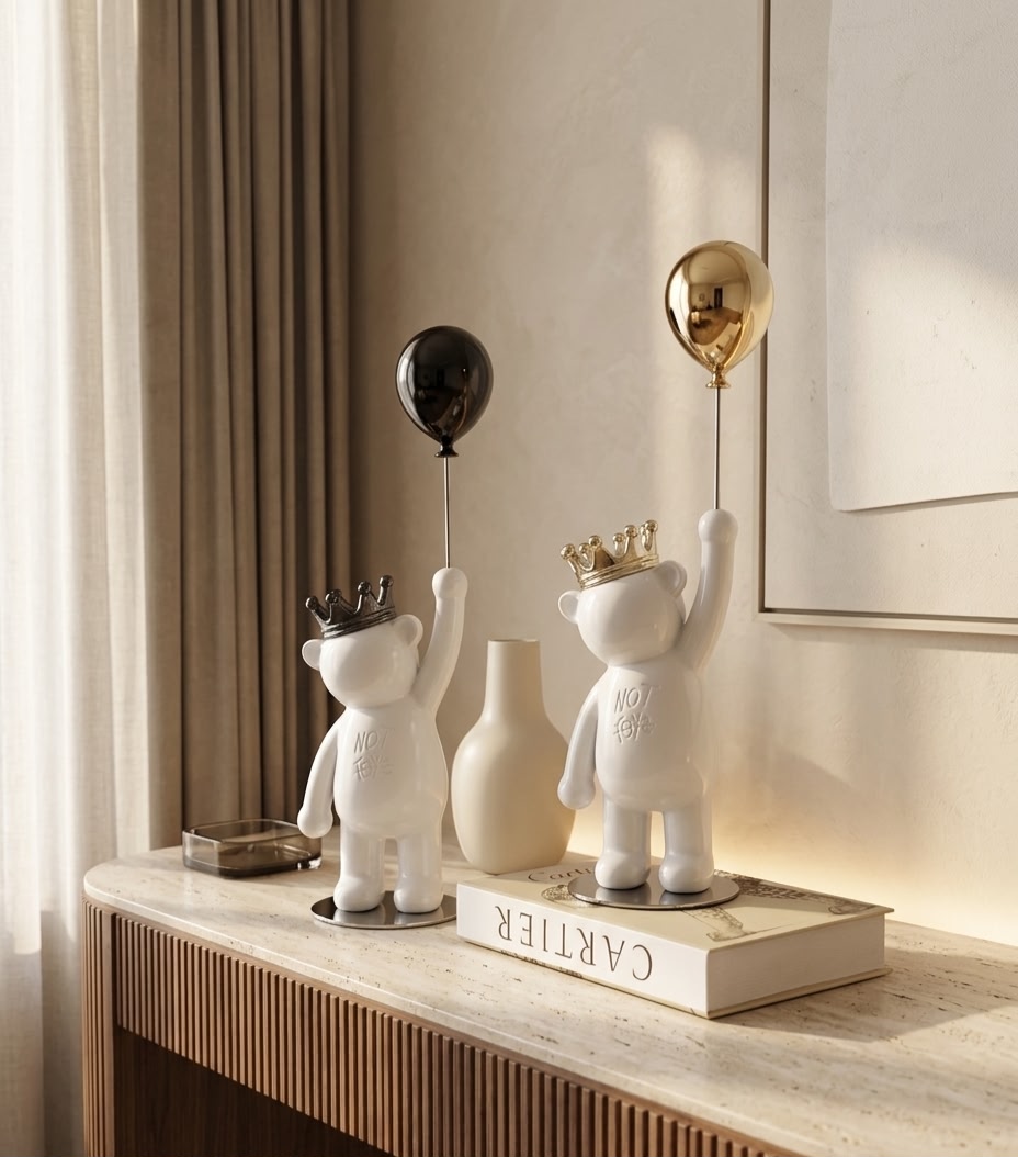 Not Toys" Crowned Bear with Balloon Sculpture