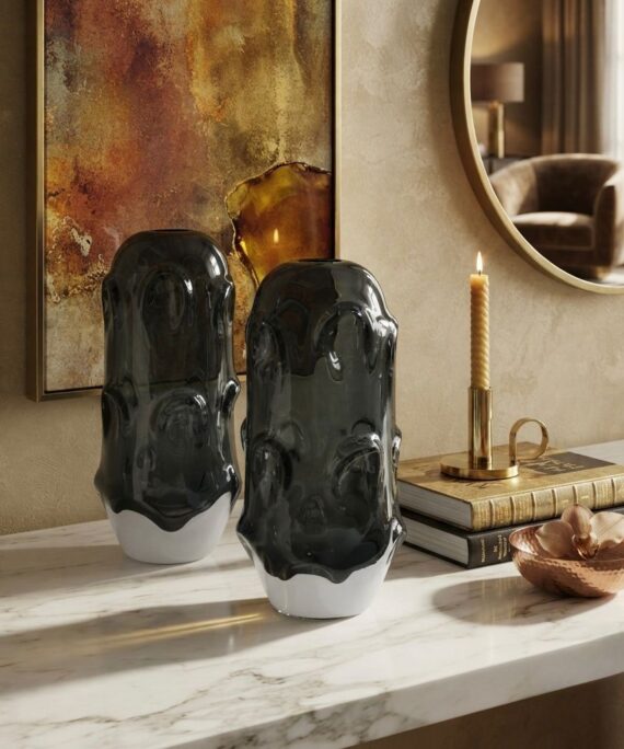 Artisan Sculptural Drip Glass Vase