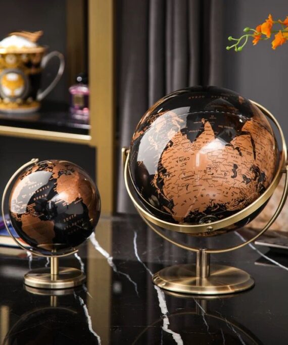 Minimalist Metallic World Globe