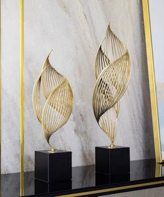 Livvi Vortex Abstract Gold Sculpture