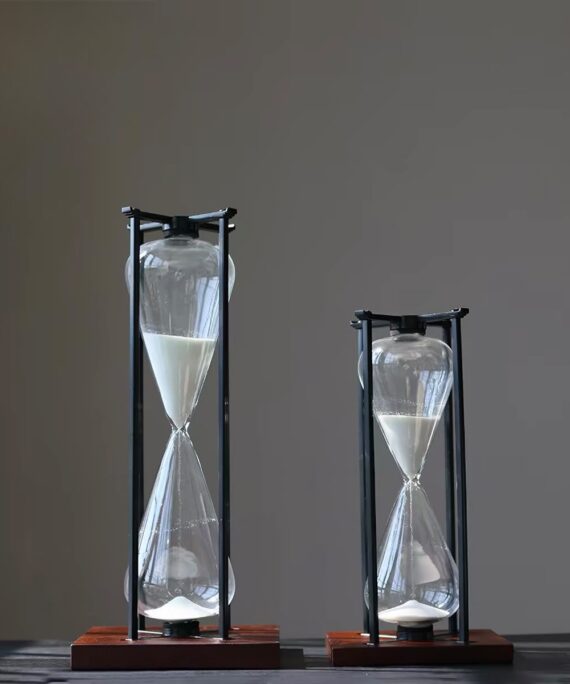 Livvi Modern Noir Metal Hourglass