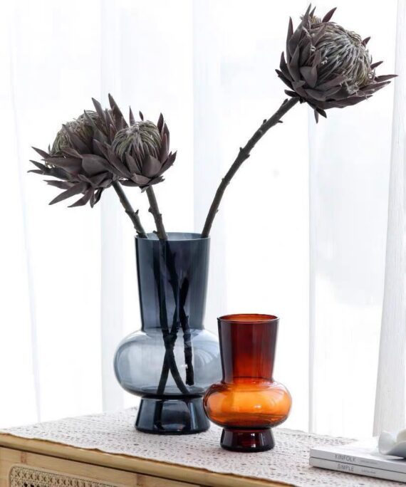 livvi Tinted Amber & Smoke Glass Vase (Set of 2)