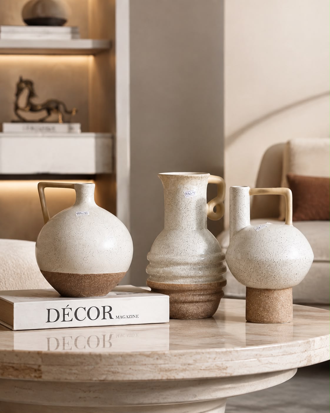 livvi Two-Tone Handle Ceramic Vase