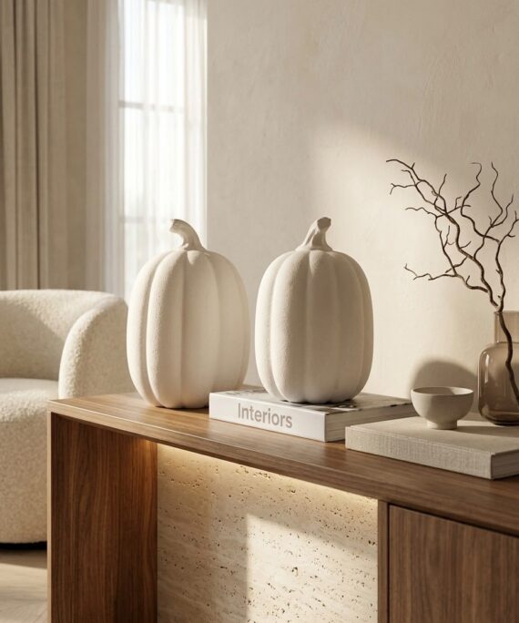 livvi Matte Resin Pumpkin Decorative Sculpture