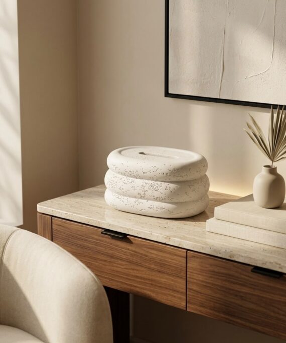livvi Stacked Stone Tissue Box Cover