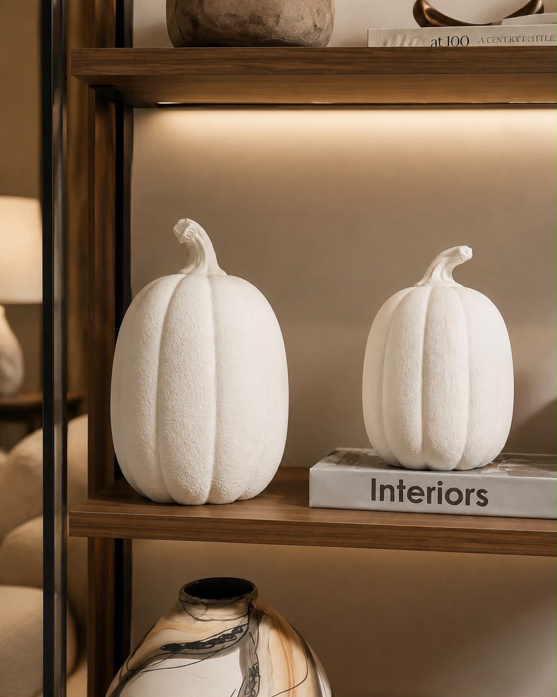 livvi Matte Resin Pumpkin Decorative Sculpture - Image 2