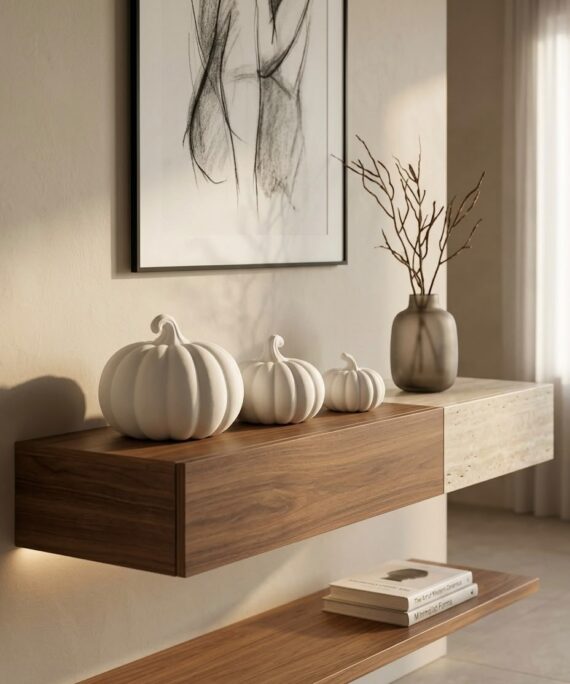 livvi Matte White Pumpkin Decorative Sculpture