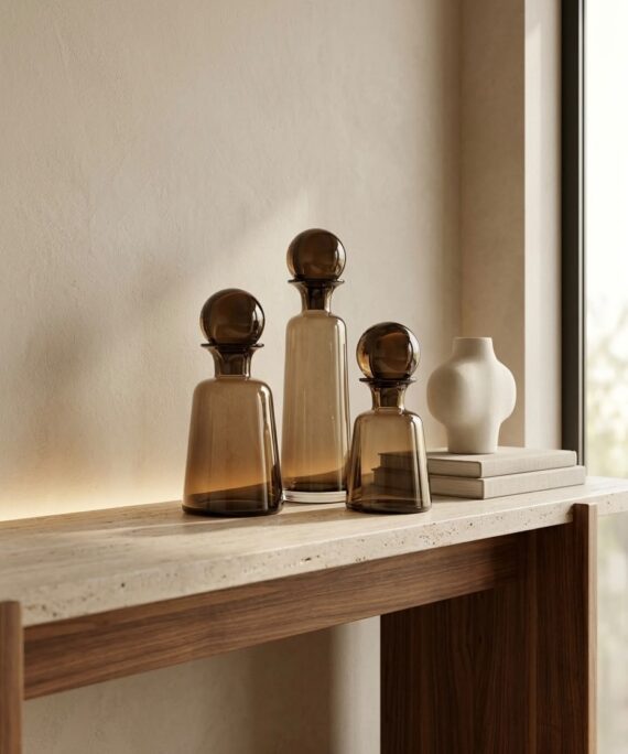 livvi Amber Glass Decanter Vase