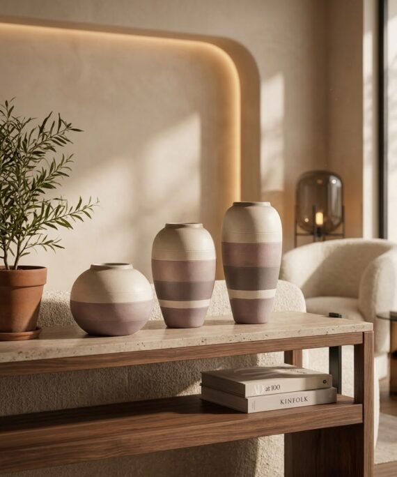 livvi Striped Ceramic Vase
