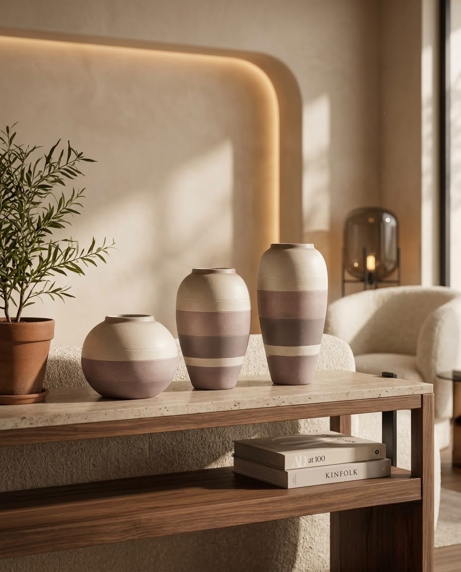 livvi Striped Ceramic Vase