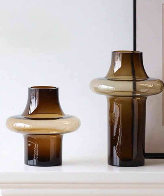 livvi Amber Ring Glass Vase(SET OF 2)