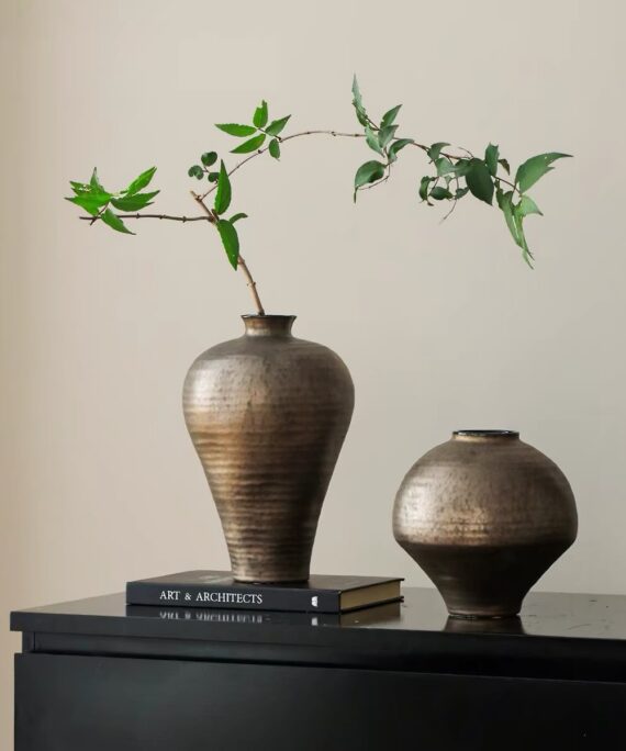 livvi Metallic Bronze Ceramic Vessel