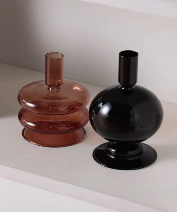 livvi Geometric Borosilicate Candle Holder(SET OF 2)
