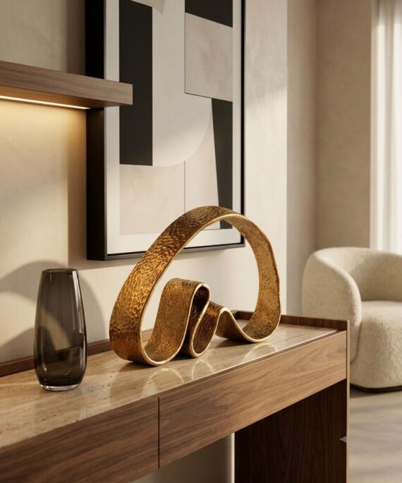livvi Hammered Gold Ribbon Sculpture