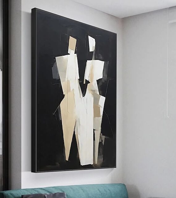 livvi Abstract Cubist Figurative Wall Canvas Art