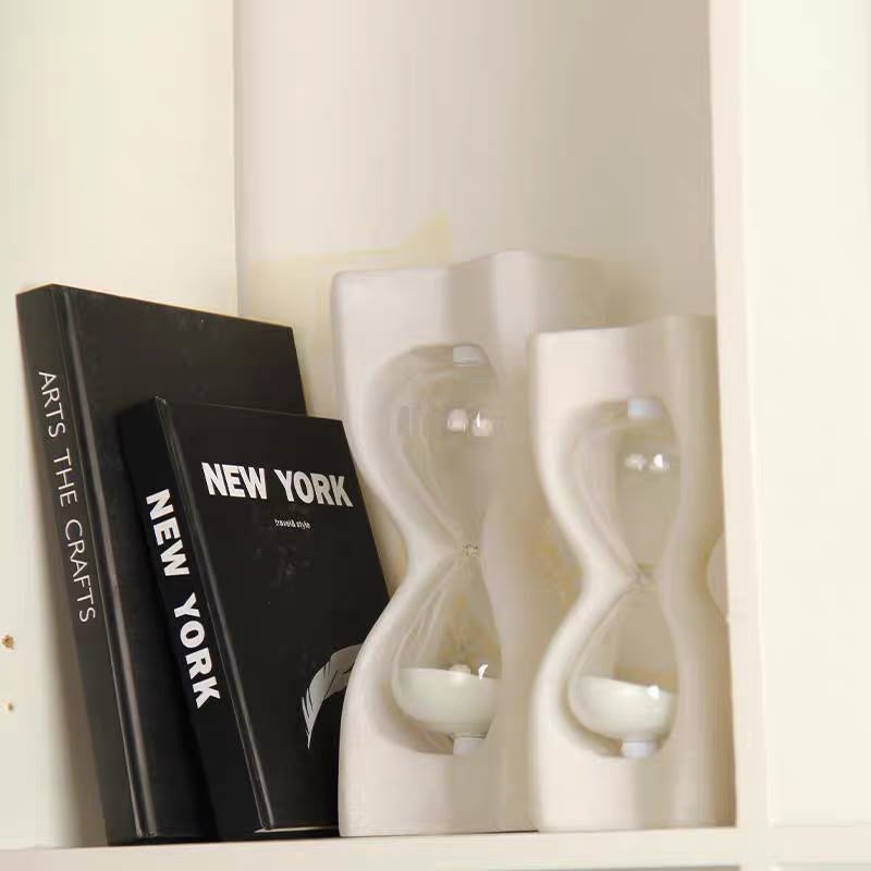 livvi Sculptural Travertine Sand Timer Hourglass - Image 5